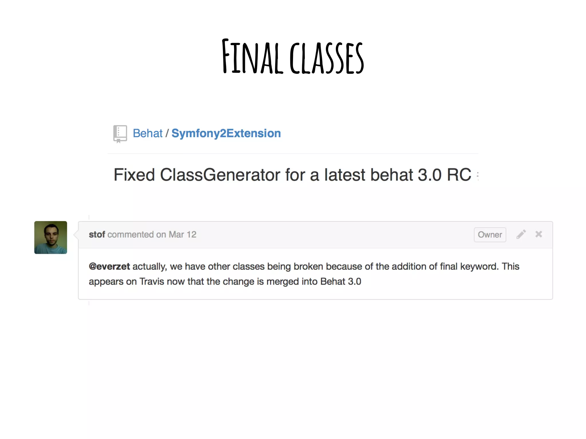 Final classes 
 