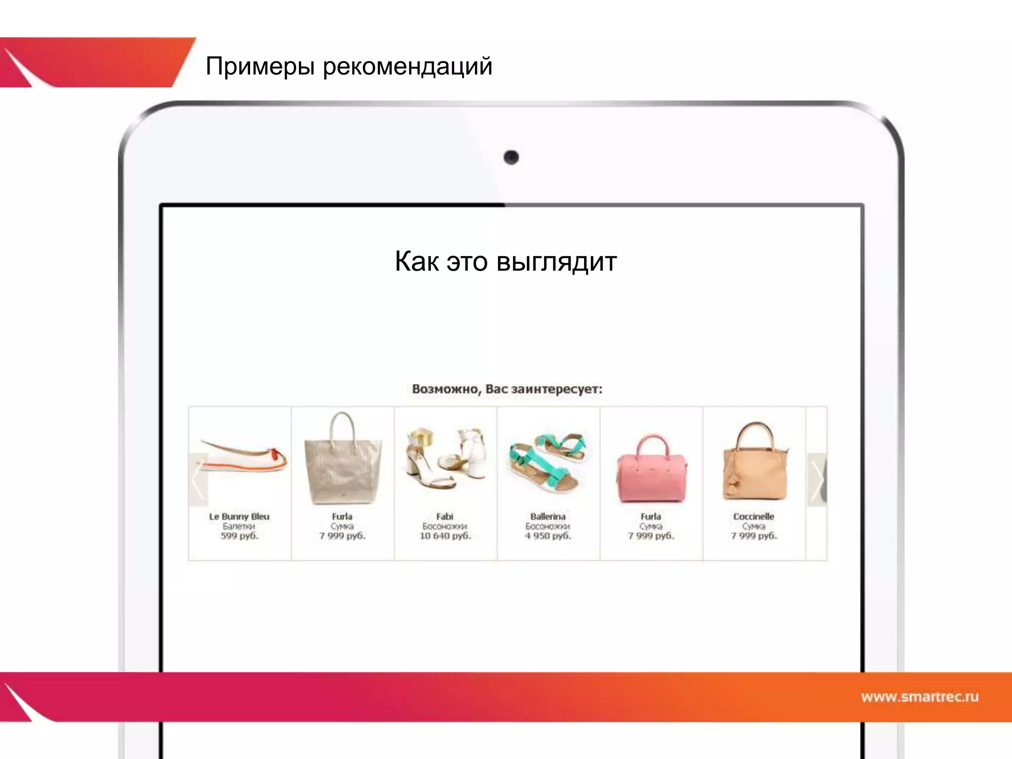 Примеры рекомендаций 
Как это выглядит 
 
