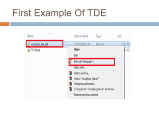 First Example Of TDE 
 