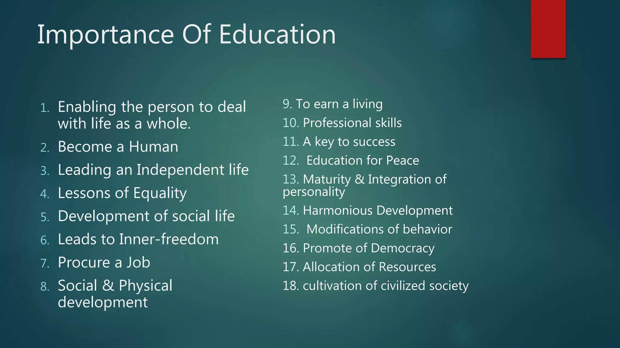 Aims,Purposes and importance of Education Presentation | PPTX