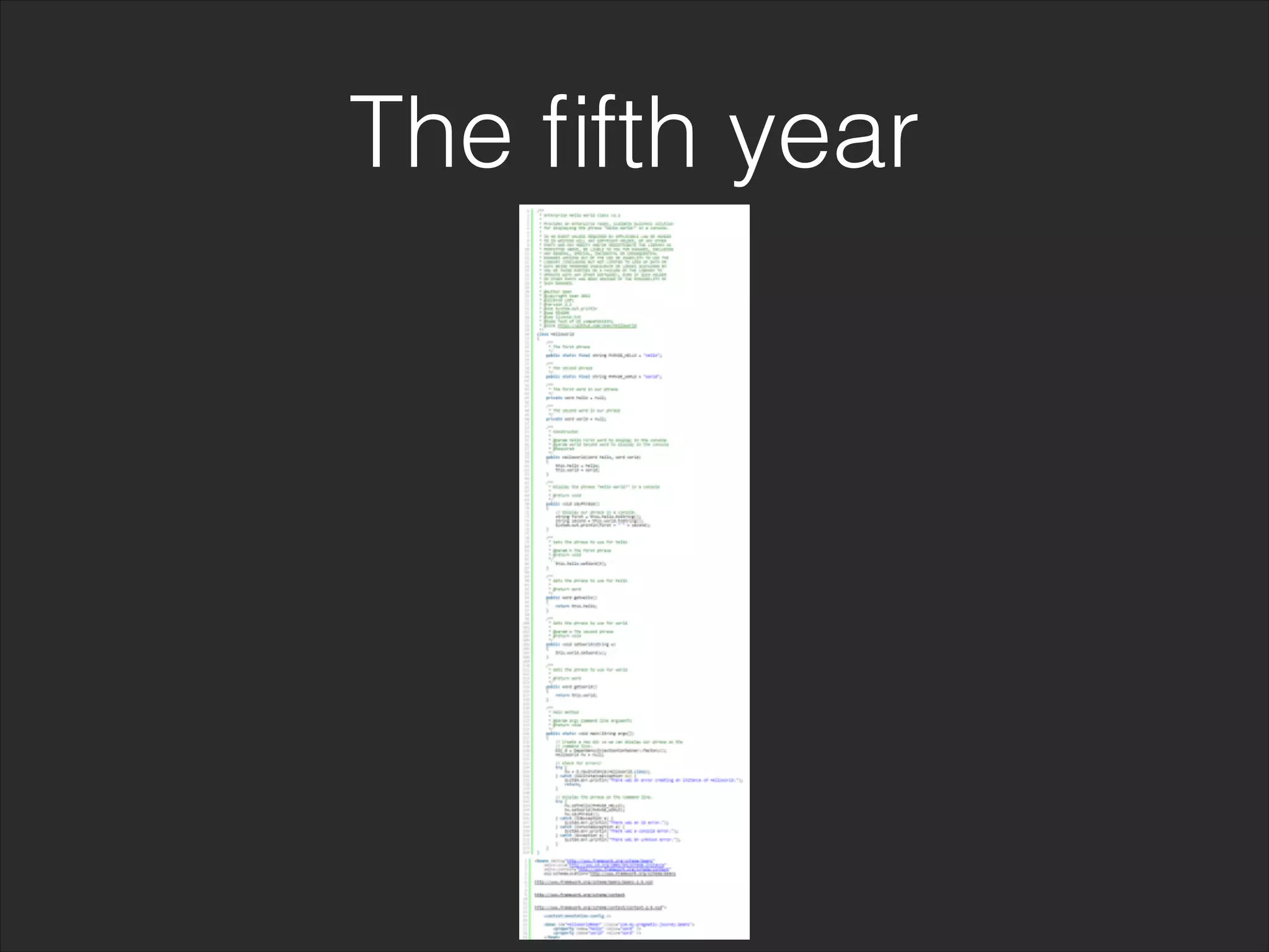 The fifth year 
32 
 