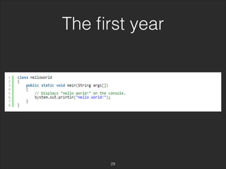 The first year 
29 
 