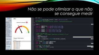 Não se pode otimizar o que não 
se consegue medir 
 
