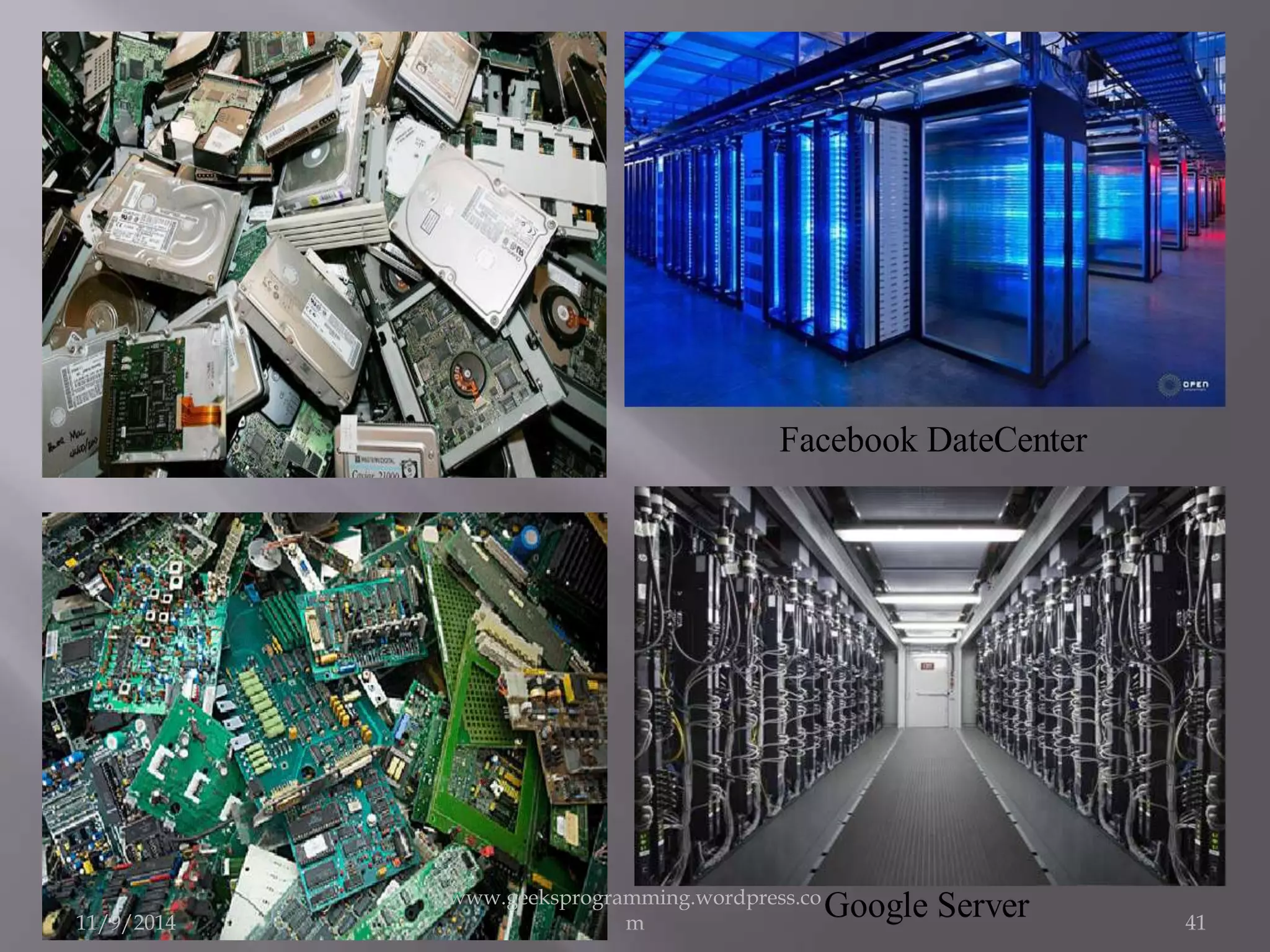 Facebook DateCenter 
Google Server 
11/9/2014 
www.geeksprogramming.wordpress.co 
m 41 
 