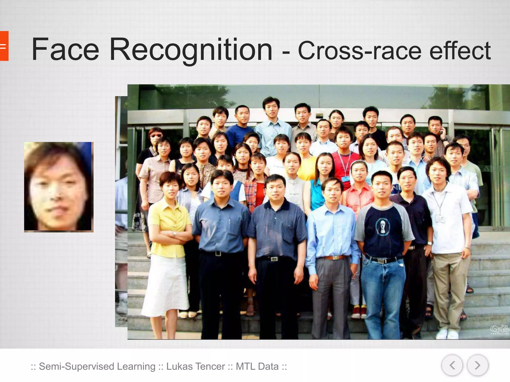 Face Recognition 
- Cross-race effect 
:: Semi-Supervised Learning :: Lukas Tencer :: MTL Data :: 
 