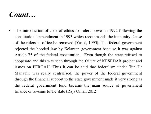 Malaysian federalism compared to Nigeria