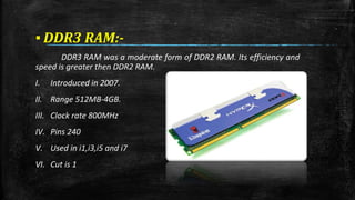 Ram and its types | PPTX