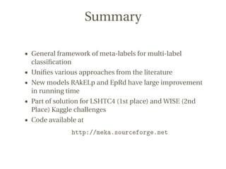 Multi-label Classification with Meta-labels | PDF