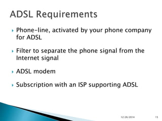 Presentation on DSL & ADSL | PPTX