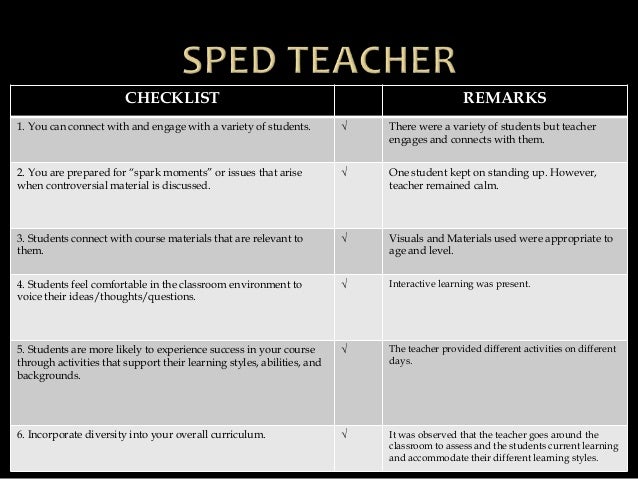teaching strategies in mathematics in an inclusive classroom a case special education observation form
