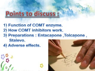 Role of COMT inhibitors as Anti-parkinsonisms