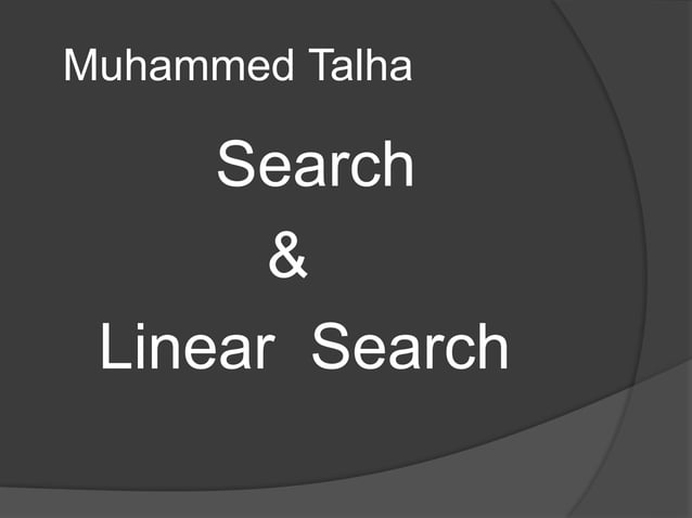 Linear Search Data Structure | PPTX