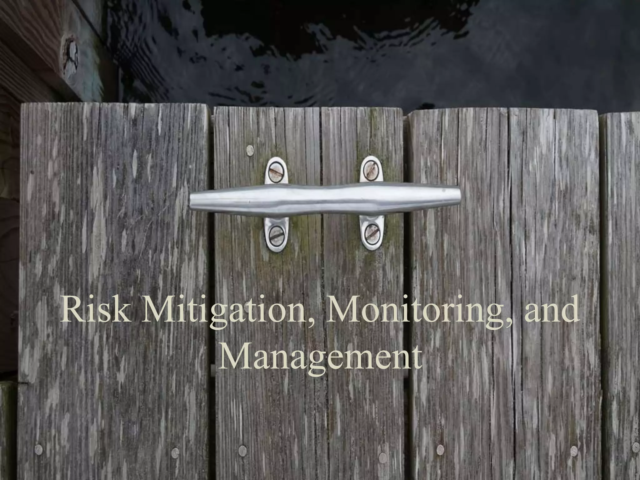 Risk Mitigation, Monitoring, and
Management
.
 