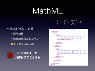 MathML 対応状況
 