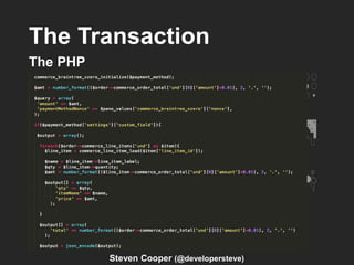 The Transaction
The PHP
Steven Cooper (@developersteve)
 