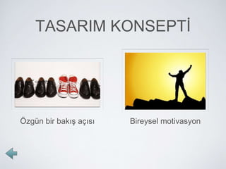 TASARIM KONSEPTİ
Bireysel motivasyonÖzgün bir bakış açısı
 