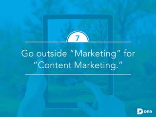 10 Quick Content Marketing Tips (By DNN Software. Redesigned by Ethos3.)