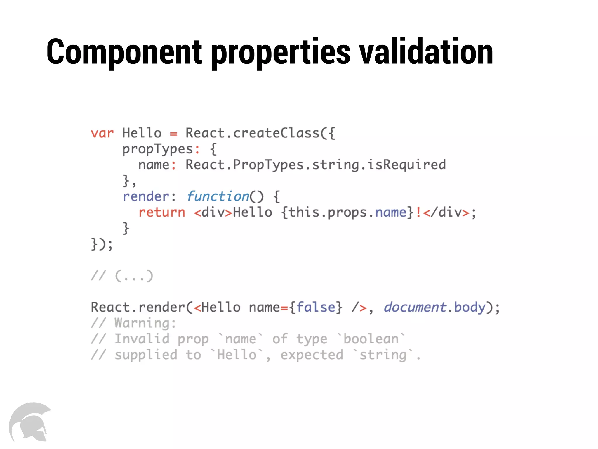 Component properties validation
 