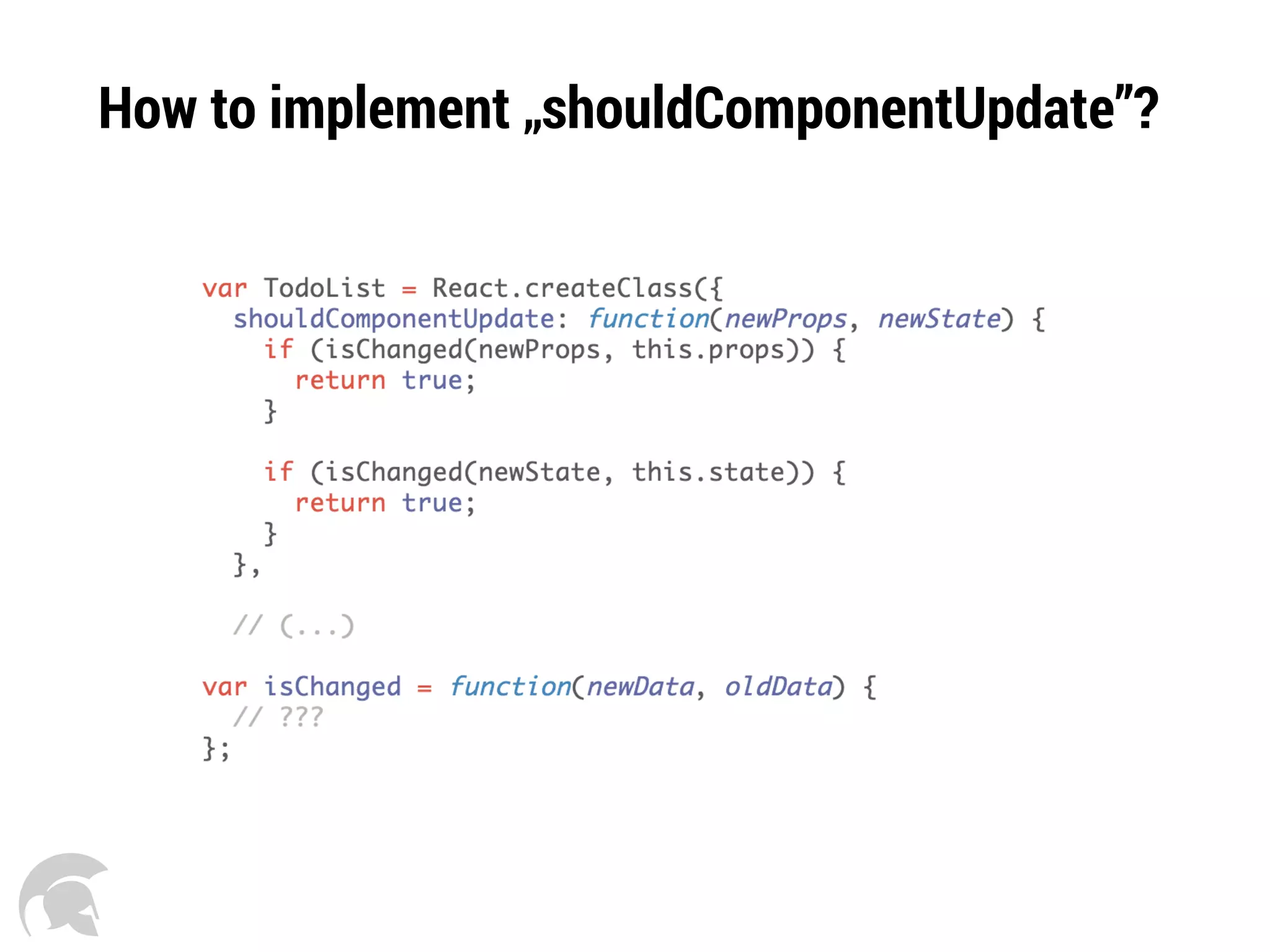 How to implement „shouldComponentUpdate”?
 