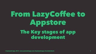 From LazyCoffee to
Appstore
The Key stages of app
development
© Systematic Apps, 2015 - www.systematicapps.com | @systematicapps | @scottmkroberts 1
 