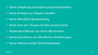 Vorstellung Einführung Medienrecht in der Schule Häuﬁge Fehler OER OER-Quellen Fazit
Einsatz im Unterricht verboten!
Quelle: zeitfänger, ". . . sad" unter CC-BY 2.0, http://creativecommons.org/licenses/by/2.0/,
https://flic.kr/p/nMmYvc
Tobias Frischholz CC BY-SA 4.0
Medienrecht und Open Educational Resources (OER)
 