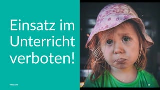 Vorstellung Einführung Medienrecht in der Schule Häuﬁge Fehler OER OER-Quellen Fazit
Schulfunk- und Schulfernsehsendungen
§47 UrhG
Aufzeichnung und
Vorführung im Unterricht
erlaubt
Löschung mit Ablauf des
auf Ausstrahlung
folgenden Schuljahres
Tobias Frischholz CC BY-SA 4.0
Medienrecht und Open Educational Resources (OER)
 