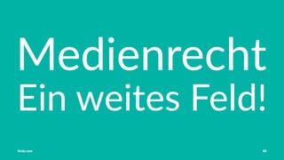 Vorstellung Einführung Medienrecht in der Schule Häuﬁge Fehler OER OER-Quellen Fazit
Häuﬁge Fehler, die Lehrer wie Schüler begehen
Auch doof. . .
Raubkopierte Filme (am Ende Schuljahres)
Veröﬀentlichung von Bildern Dritter unter Umgehung des
Rechts am eigenen Bild
Verletzung des Urheberrechts beim Veröﬀentlichen von
Bildern und Texten
Fehlmeinung: Remixen ist grundsätzlich erlaubt
Verletzung des Urheberrechts in illegalen Tauschbörsen
. . . und. . . und. . . und. . .
Tobias Frischholz CC BY-SA 4.0
Medienrecht und Open Educational Resources (OER)
 