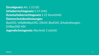 Vorstellung Einführung Medienrecht in der Schule Häuﬁge Fehler OER OER-Quellen Fazit
§53 UrhG (1)
"Zulässig sind einzelne Vervielfältigungen eines
Werkes durch eine natürliche Person, zum privaten
Gebrauch, auf beliebigen Trägern, sofern sie weder
unmittelbar noch mittelbar Erwerbszwecken dienen
[. . . ]"
Tobias Frischholz CC BY-SA 4.0
Medienrecht und Open Educational Resources (OER)
 