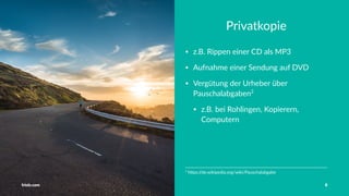 Vorstellung Einführung Medienrecht in der Schule Häuﬁge Fehler OER OER-Quellen Fazit
Zu beachten!
Keine Umgehung von Kopierschutzmechanismen
Keine Vorlage aus illegalen Quellen
Keine öﬀentliche Bereitstellung
Nicht mehr als 7 Kopien für den privaten Kreis
Musiknoten/Bücher nur durch Abschreiben
Keine Aufnahmen von öﬀentlichen Vorführungen
Keine Software (außer Sicherheitskopien)
Tobias Frischholz CC BY-SA 4.0
Medienrecht und Open Educational Resources (OER)
 