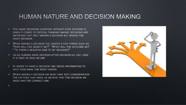 Decision making and critical thinking