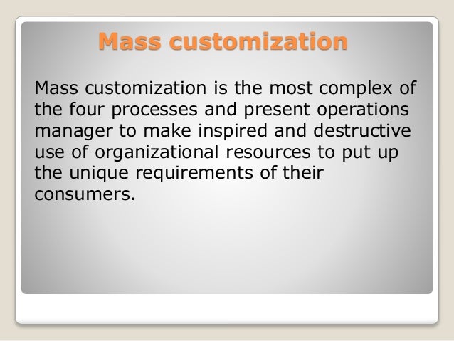 Process Repitative Product Mass Strategy