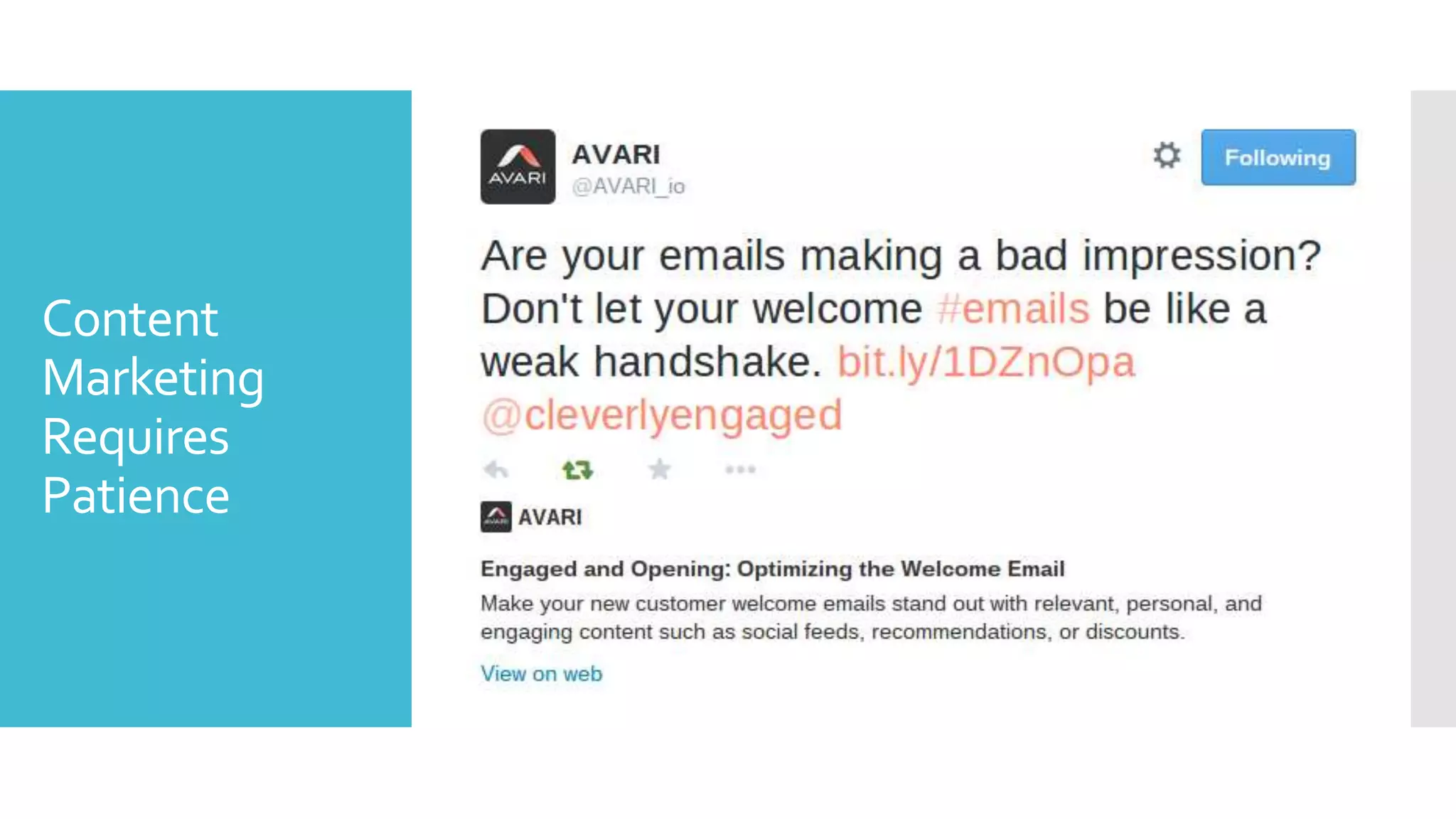 Content
Marketing
Requires
Patience
 