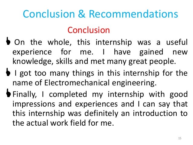 conclusion internship presentation