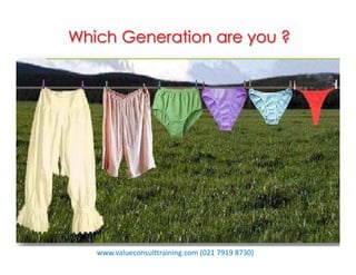 7Pungki Purnadi & Associates – www.pungkipurnadi.com
Which Generation are you ?
www.valueconsulttraining.com (021 7919 8730)
 