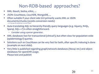 Design and implementation of Clinical Databases using openEHR | PPT