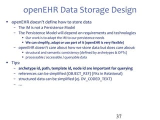 Design and implementation of Clinical Databases using openEHR | PPT