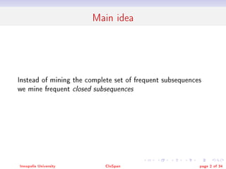 Clospan Algorithm CloSapn | PDF