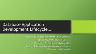 Life cycle of Database Management System Development | PPT