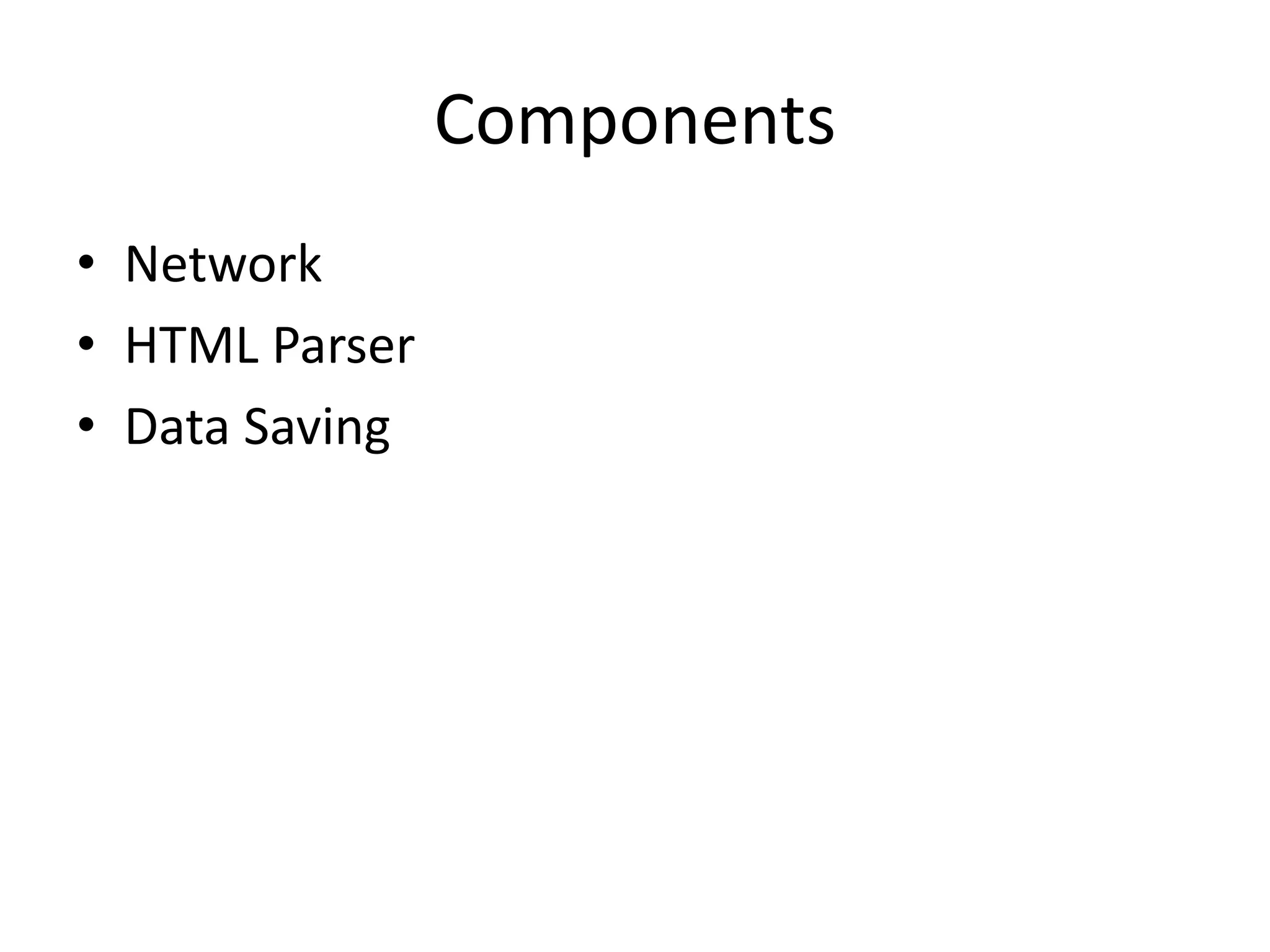 Parsing HTML • BeautifulSoup • lxml (xpath, cssselect) • HTMLParser (html.parser) • regex