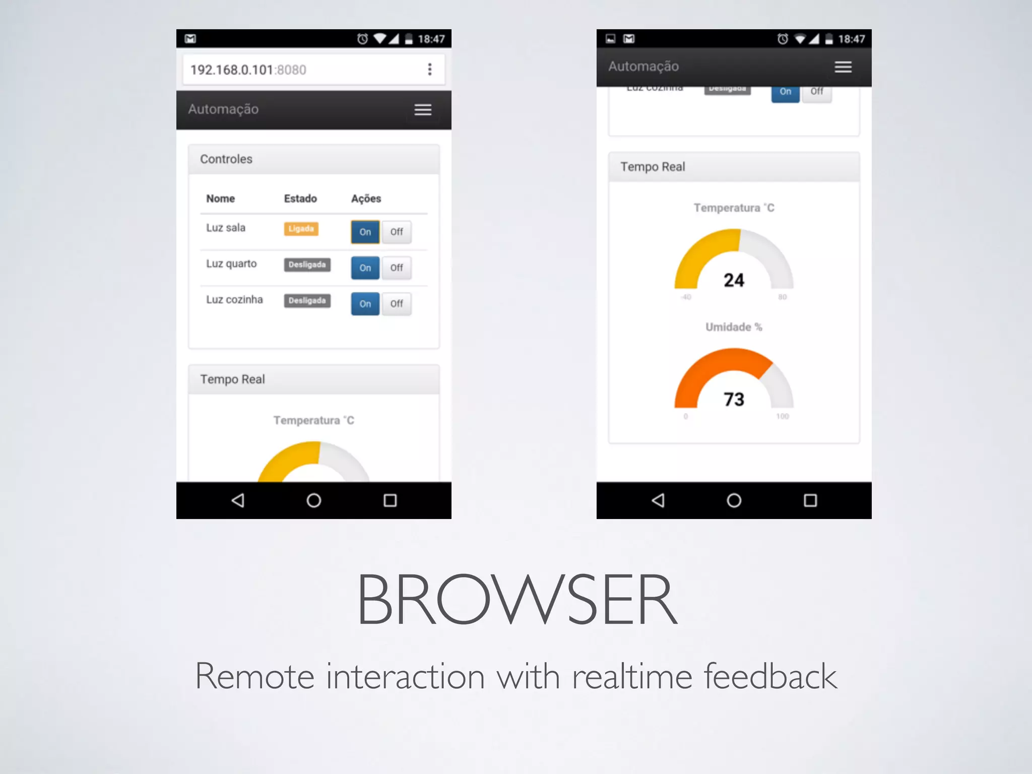 BROWSER
Remote interaction with realtime feedback
 