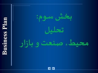 ‫سوم‬ ‫بخش‬:
‫تحليل‬
‫ار‬‫ز‬‫با‬ ‫و‬‫صنعت‬ ،‫محيط‬
 