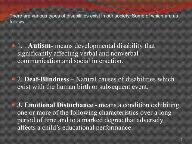 Special Education And Classification Of Disabilities