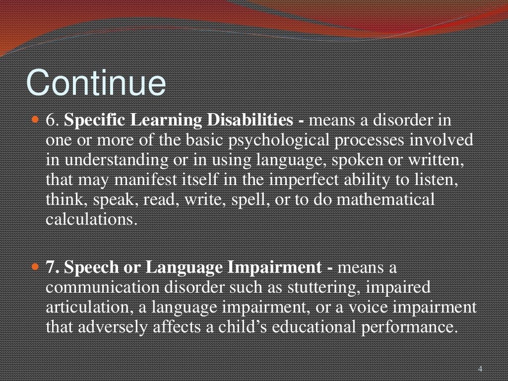 special education and Classification of Disabilities
