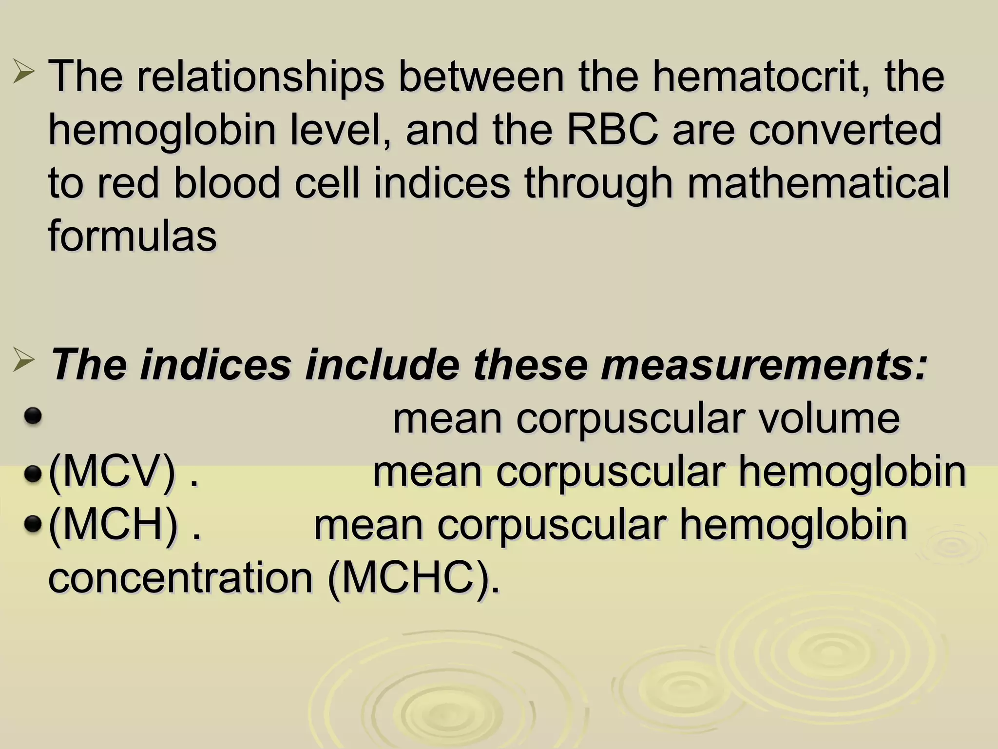 packed cell volume and blood indices | PPT