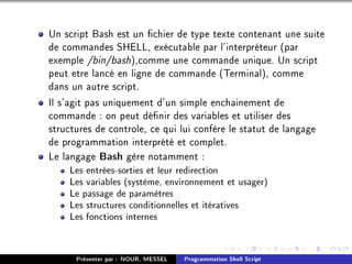 Programmation Shell Script Programmation Shell Script