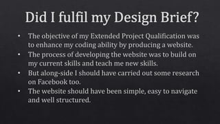 EPQ Presentation - Website/Artefact