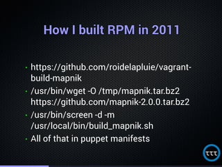 How I built RPM in 2011How I built RPM in 2011How I built RPM in 2011How I built RPM in 2011How I built RPM in 2011How I b...