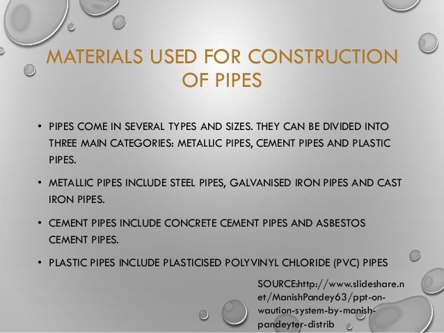 types of pipes