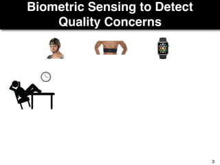 Biometric Sensing to Detect
Quality Concerns
3
 