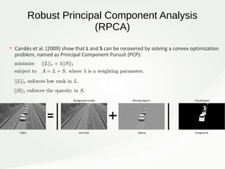 Recent advances on low-rank and sparse decomposition for moving object ...